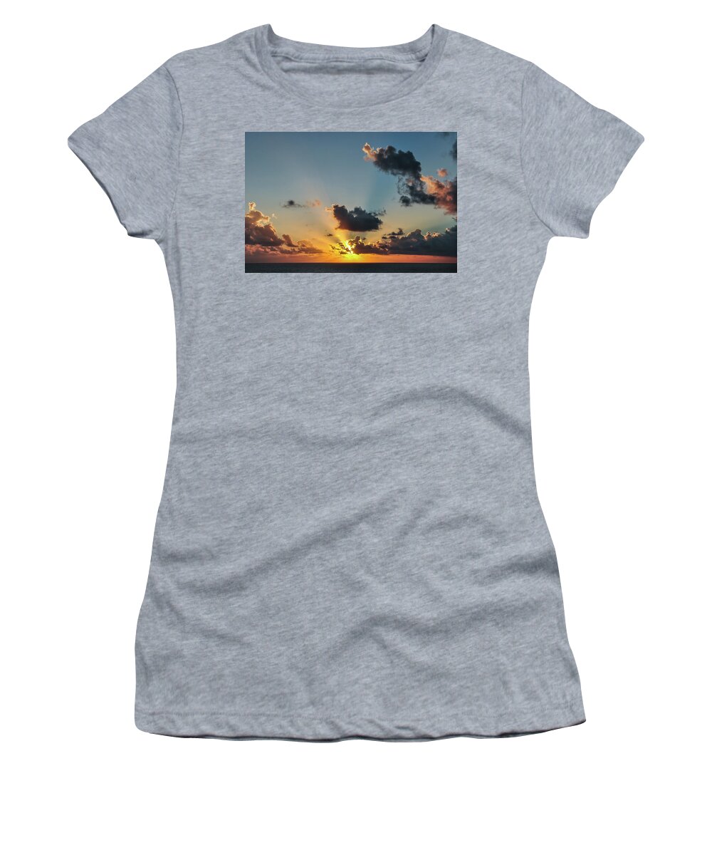 Caribbean Women's T-Shirt featuring the photograph Sunset in the Caribbean Sea by Joel Thai