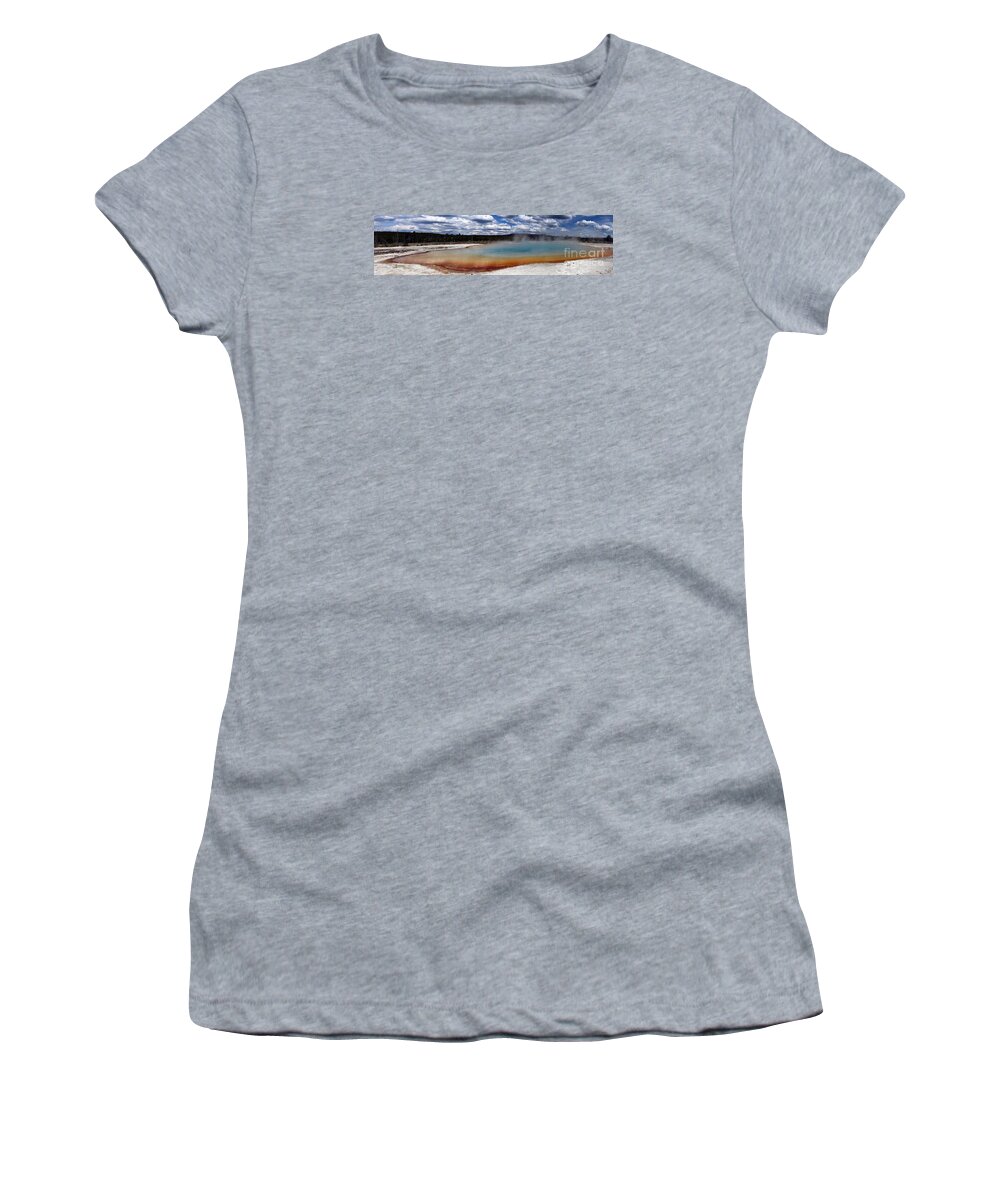 Park Women's T-Shirt featuring the photograph Sunset Lake - Hot And Colorful by Christiane Schulze Art And Photography