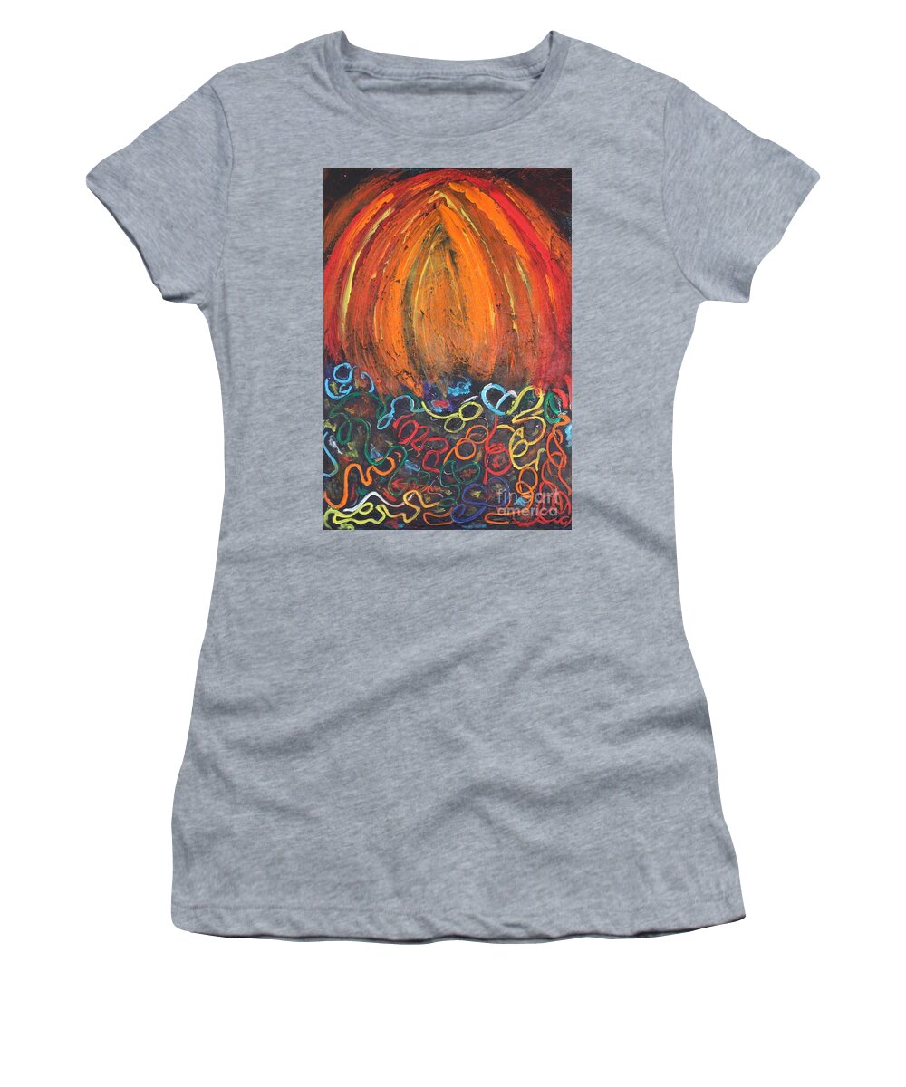 Sunset Women's T-Shirt featuring the painting Sunset over Key West by Sarahleah Hankes