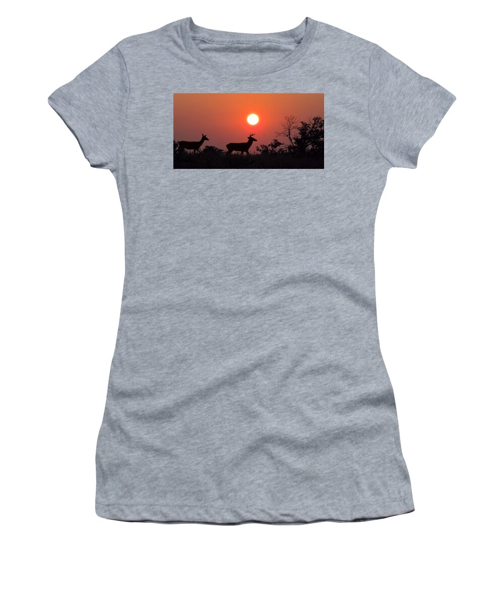 Sunset Women's T-Shirt featuring the photograph Sunset Silhouette by David Dehner