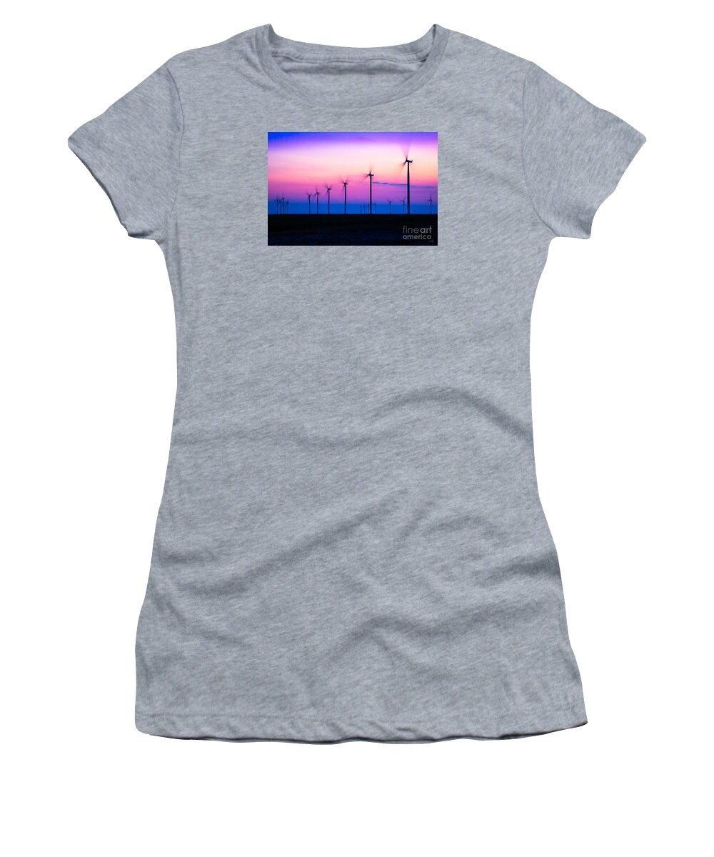 Sunset Spinning Women's T-Shirt featuring the photograph Sunset Spinning by Imagery by Charly