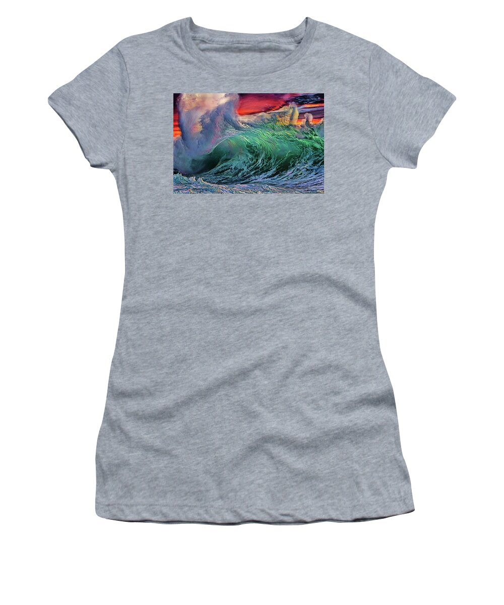 La Jolla Women's T-Shirt featuring the photograph Sunset Splash at Windansea by Russ Harris