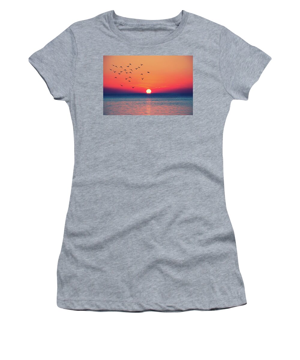 Ibiza Women's T-Shirt featuring the photograph Sunset Wishes by Iryna Goodall