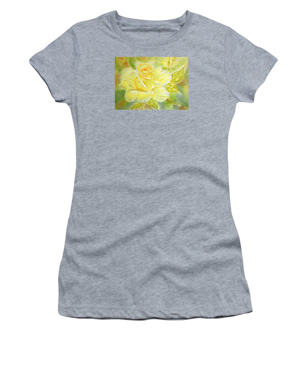 Rose Women's T-Shirt featuring the painting Sunshine Rose by Kathryn Duncan