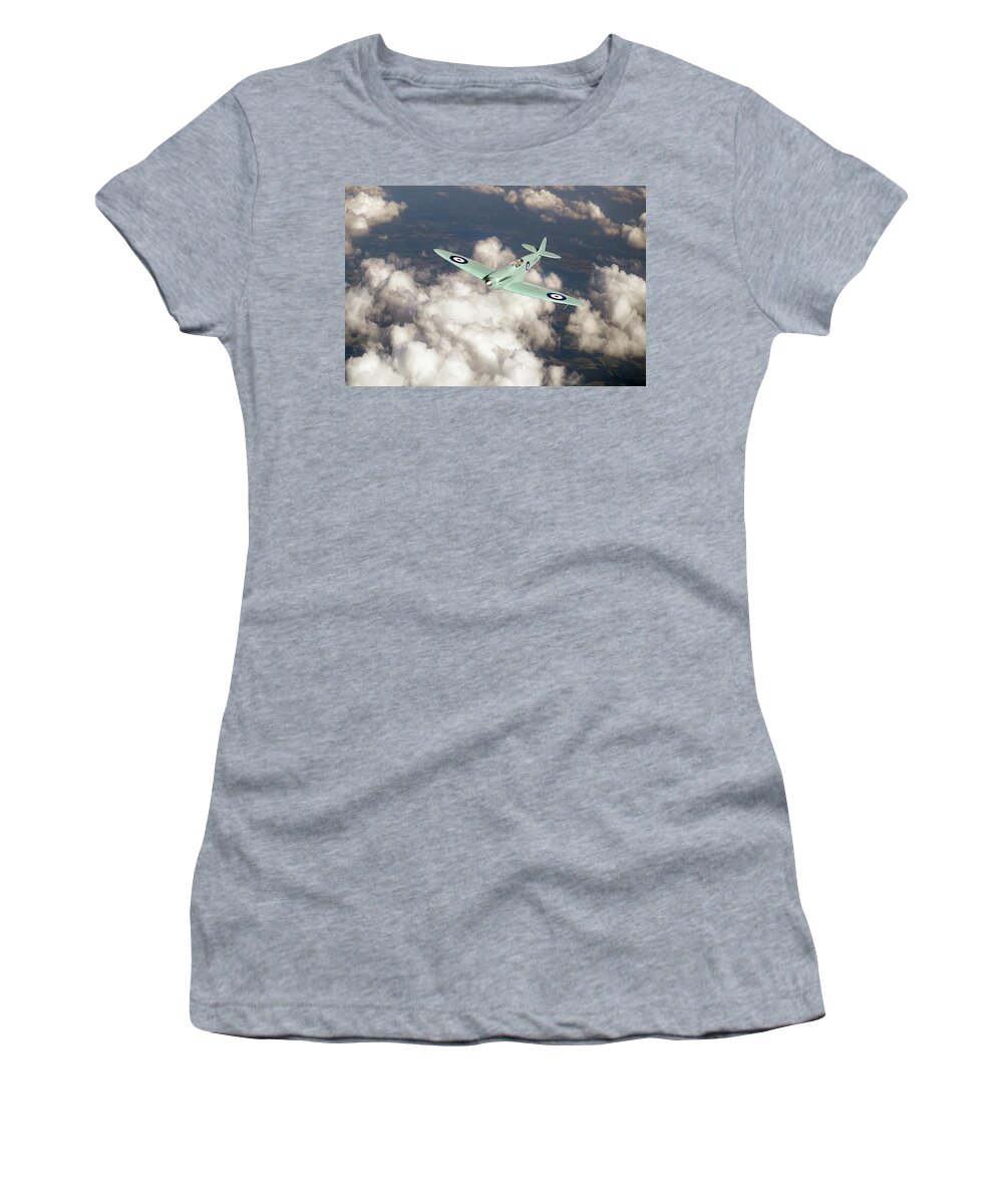 K5054 Women's T-Shirt featuring the photograph Supermarine Spitfire prototype K5054 by Gary Eason