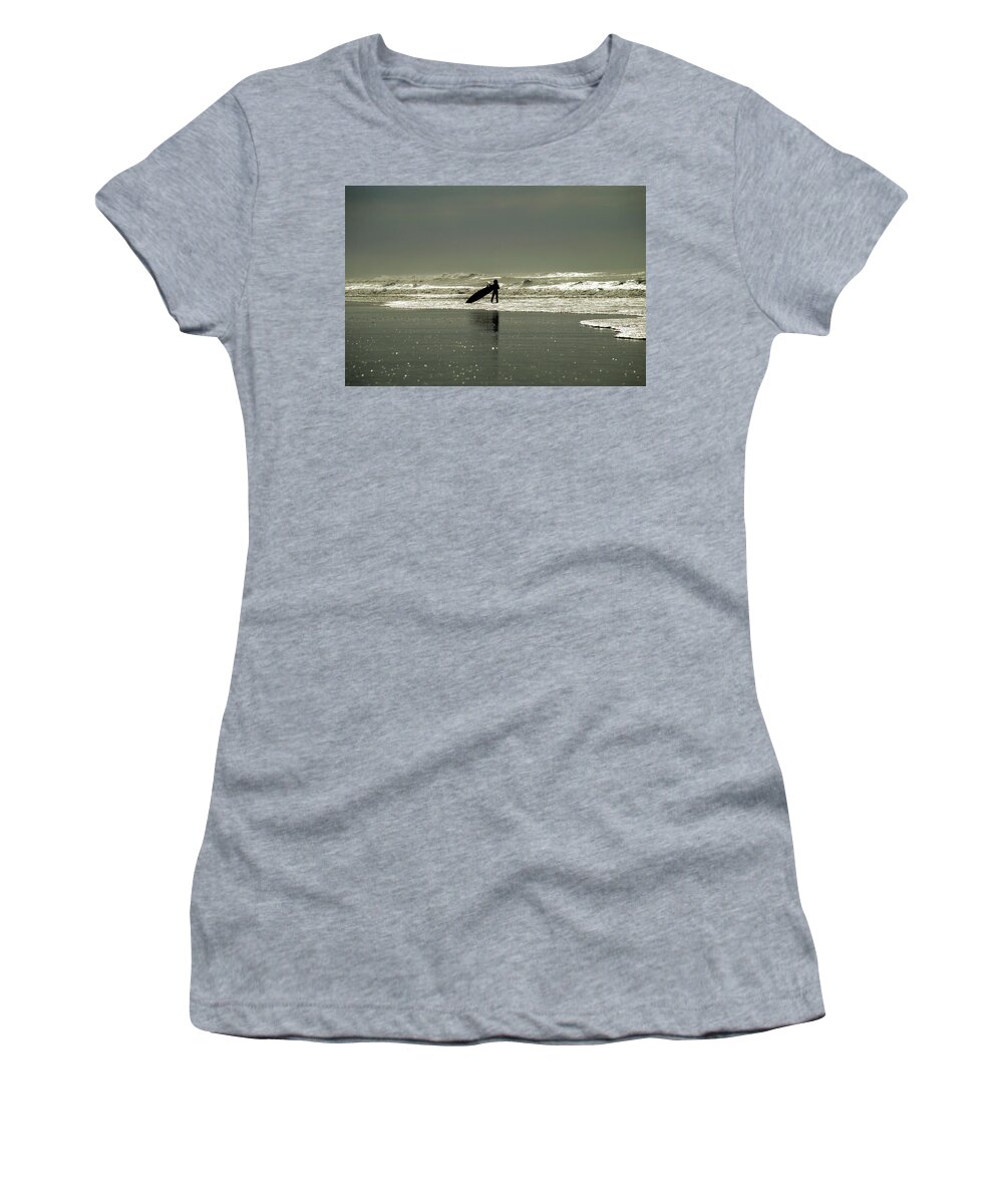 Surf Women's T-Shirt featuring the photograph Surfs up by Jason Hughes