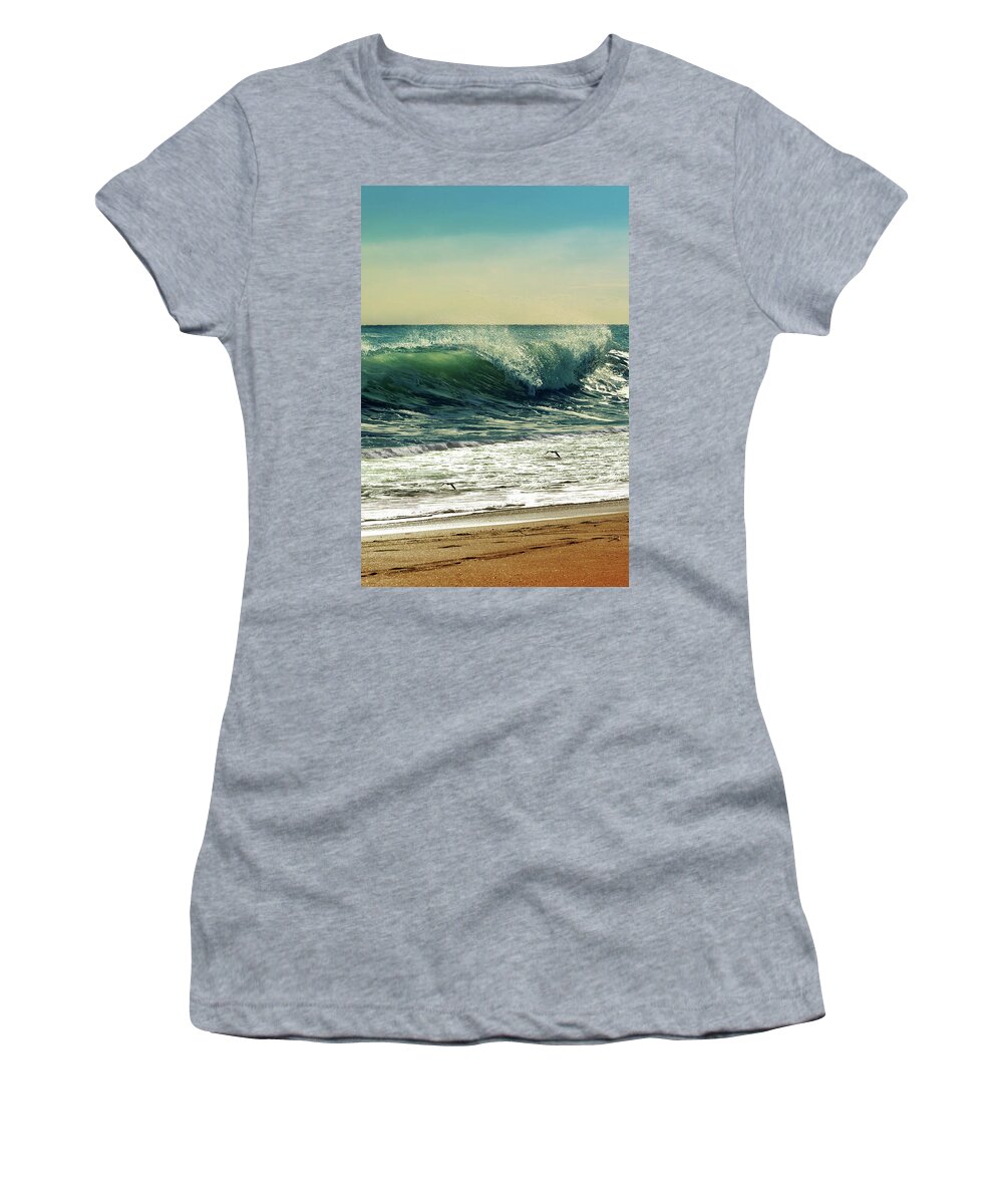 Beach Women's T-Shirt featuring the photograph Surf's Up by Laura Fasulo