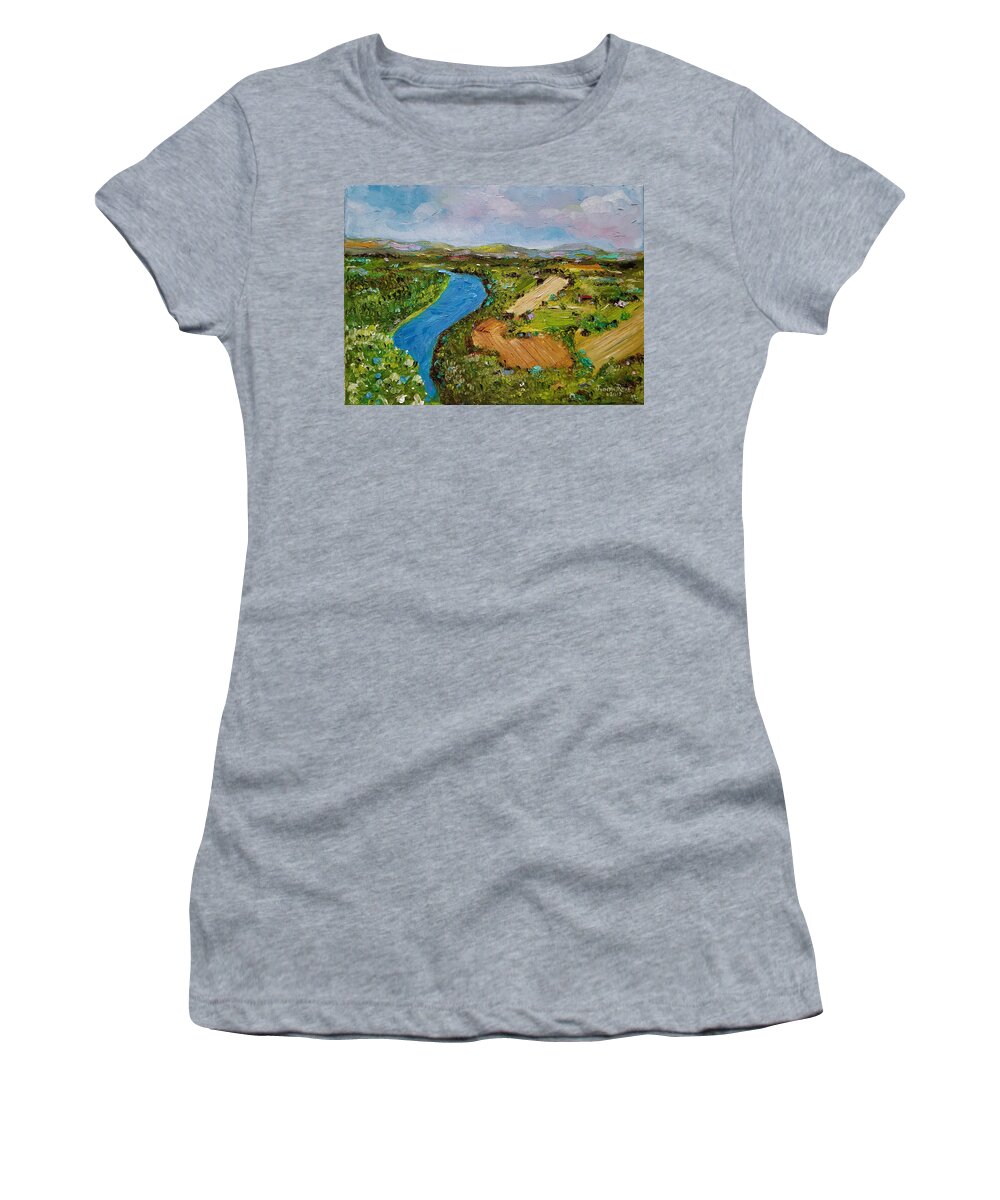 Susquehanna Valley Women's T-Shirt featuring the painting Susquehanna Valley by Judith Rhue