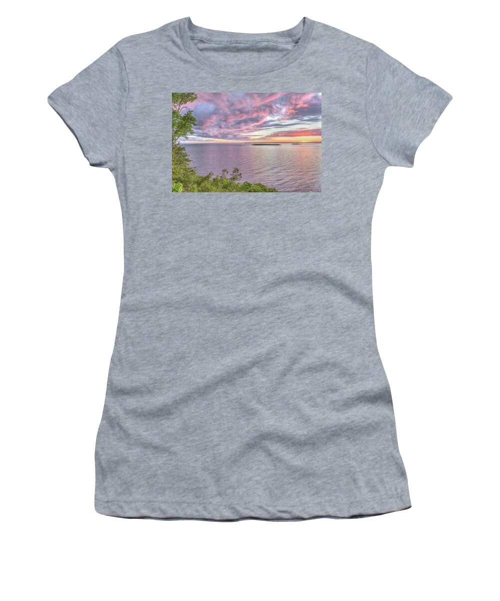 Door County Women's T-Shirt featuring the photograph Sven's Bluff Sunset by Paul Schultz