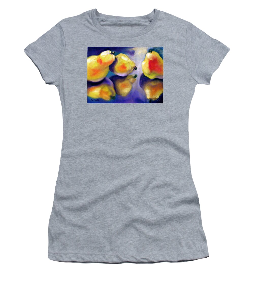 Pears Women's T-Shirt featuring the painting Sweet Reflection by Susan A Becker