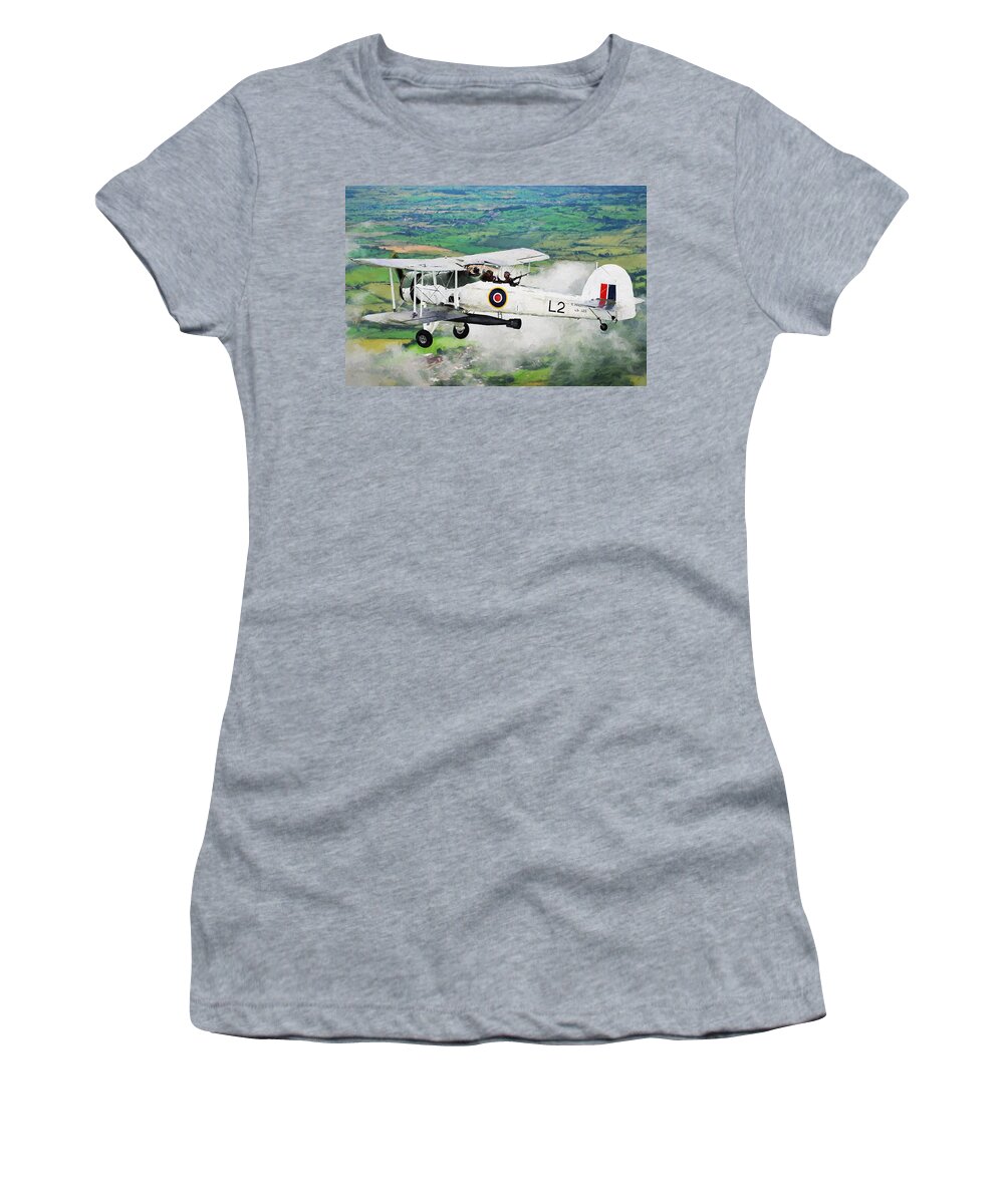 British Women's T-Shirt featuring the digital art Swordfish Aircraft 2 by Roy Pedersen