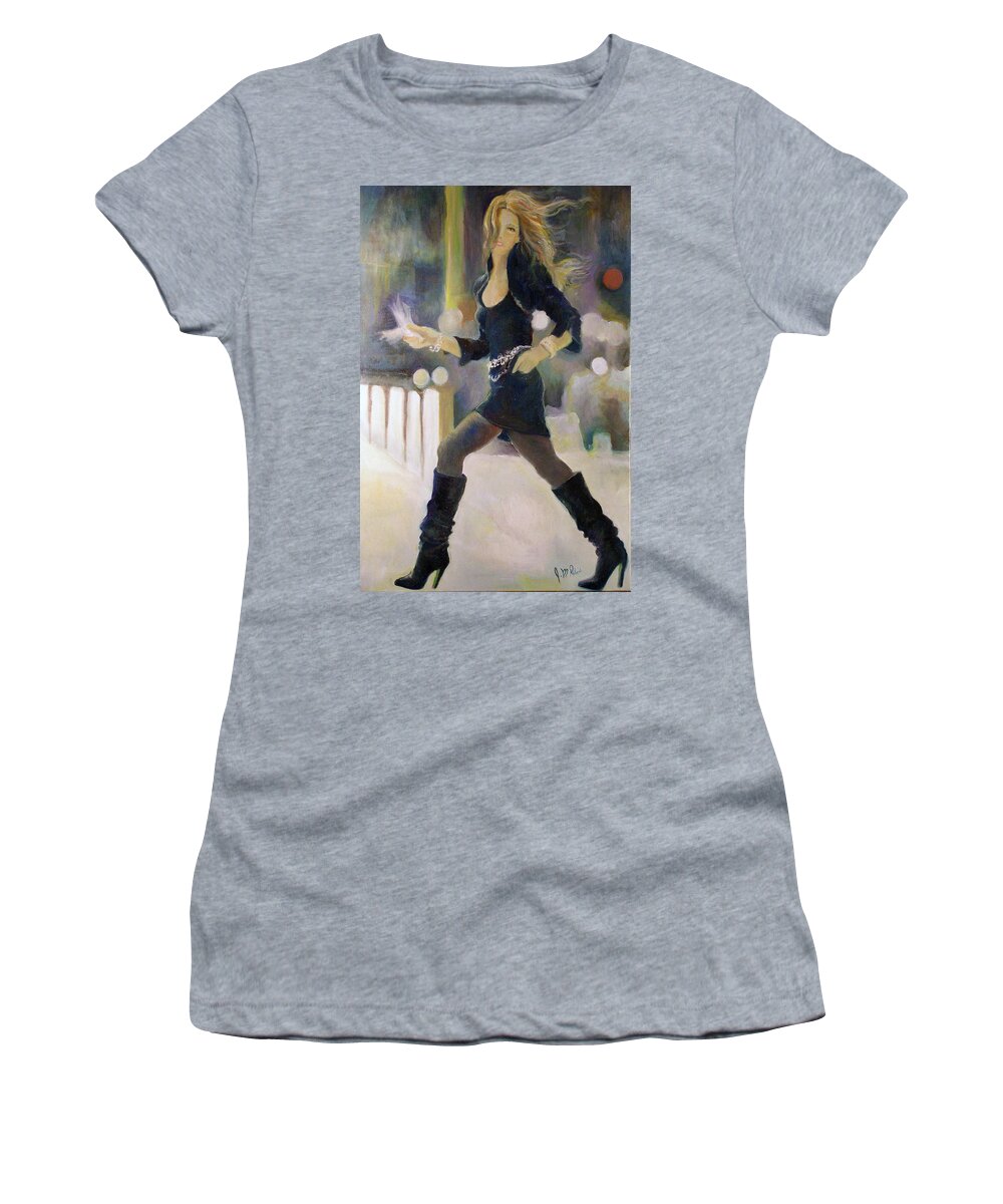 Fashion Women's T-Shirt featuring the painting Sylvia by Jean-Marc Robert