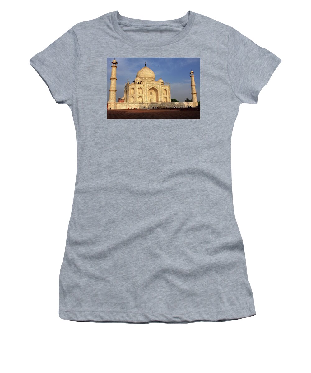 Taj Mahal Women's T-Shirt featuring the photograph Taj Mahal In Evening Light, Agra, Uttar Pradesh, India by Aidan Moran