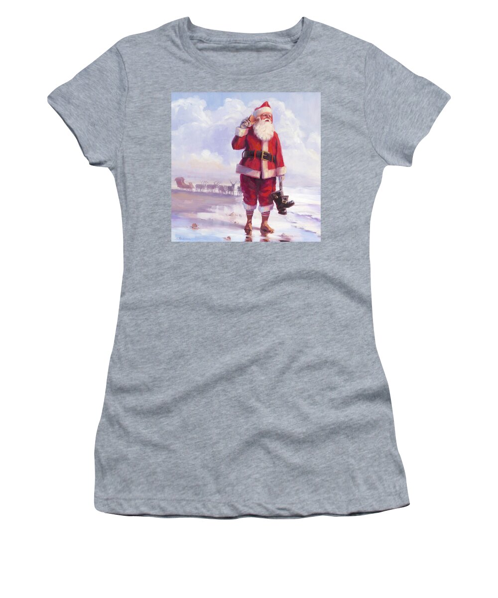 Christmas Women's T-Shirt featuring the painting Taking a Break by Steve Henderson