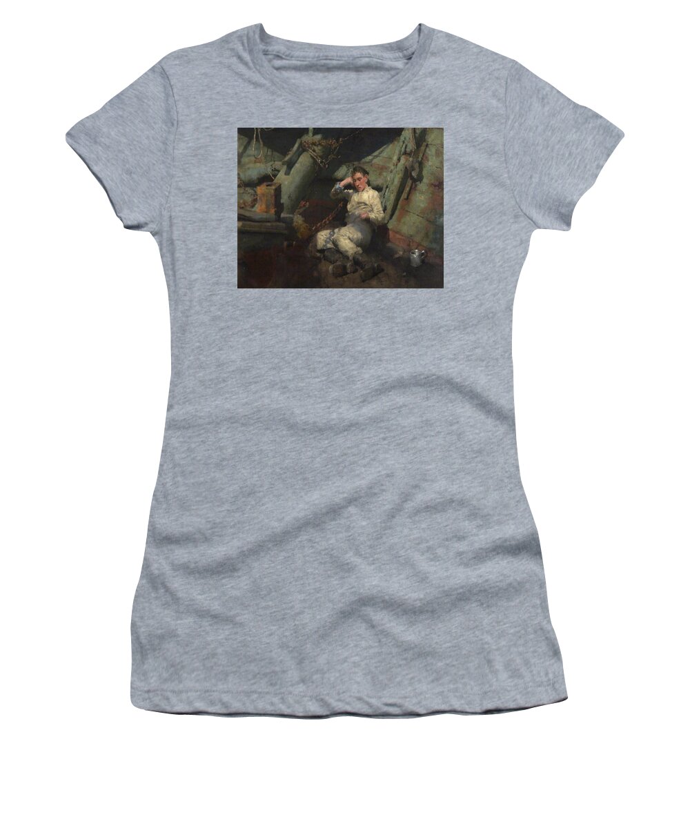 Taking Women's T-Shirt featuring the painting Taking A Spell by Henry Scott Tuke