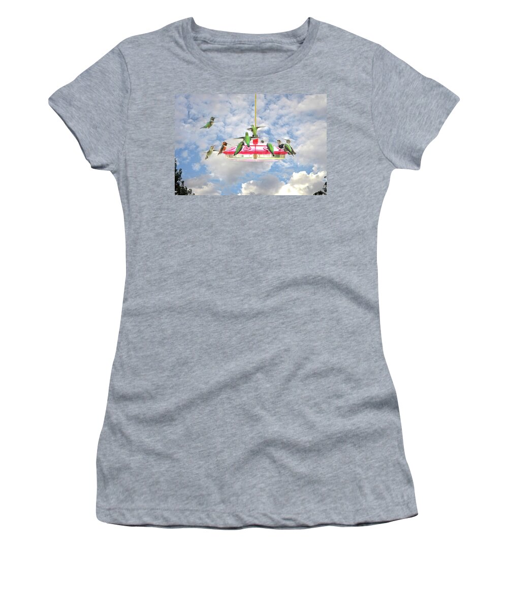 Hummingbirds Women's T-Shirt featuring the photograph Taking Reservations by Lynn Bauer