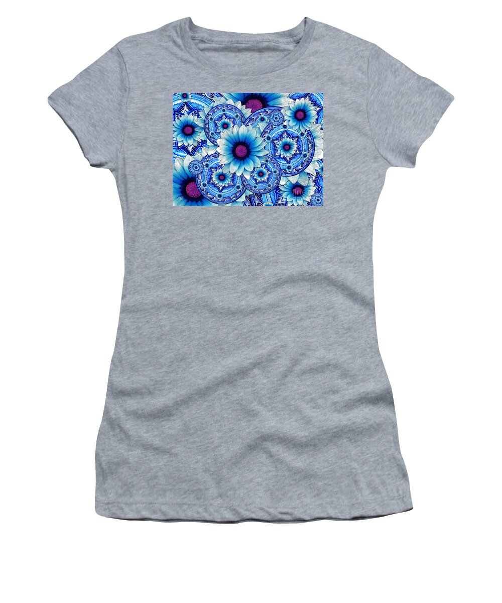 Floral Women's T-Shirt featuring the mixed media Talavera Alejandra by Christopher Beikmann