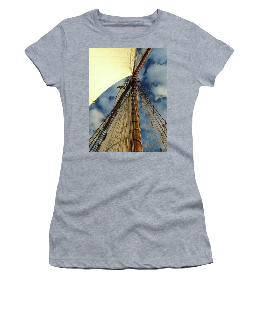 Sailing Women's T-Shirt featuring the photograph Tall Ship Sails by David T Wilkinson