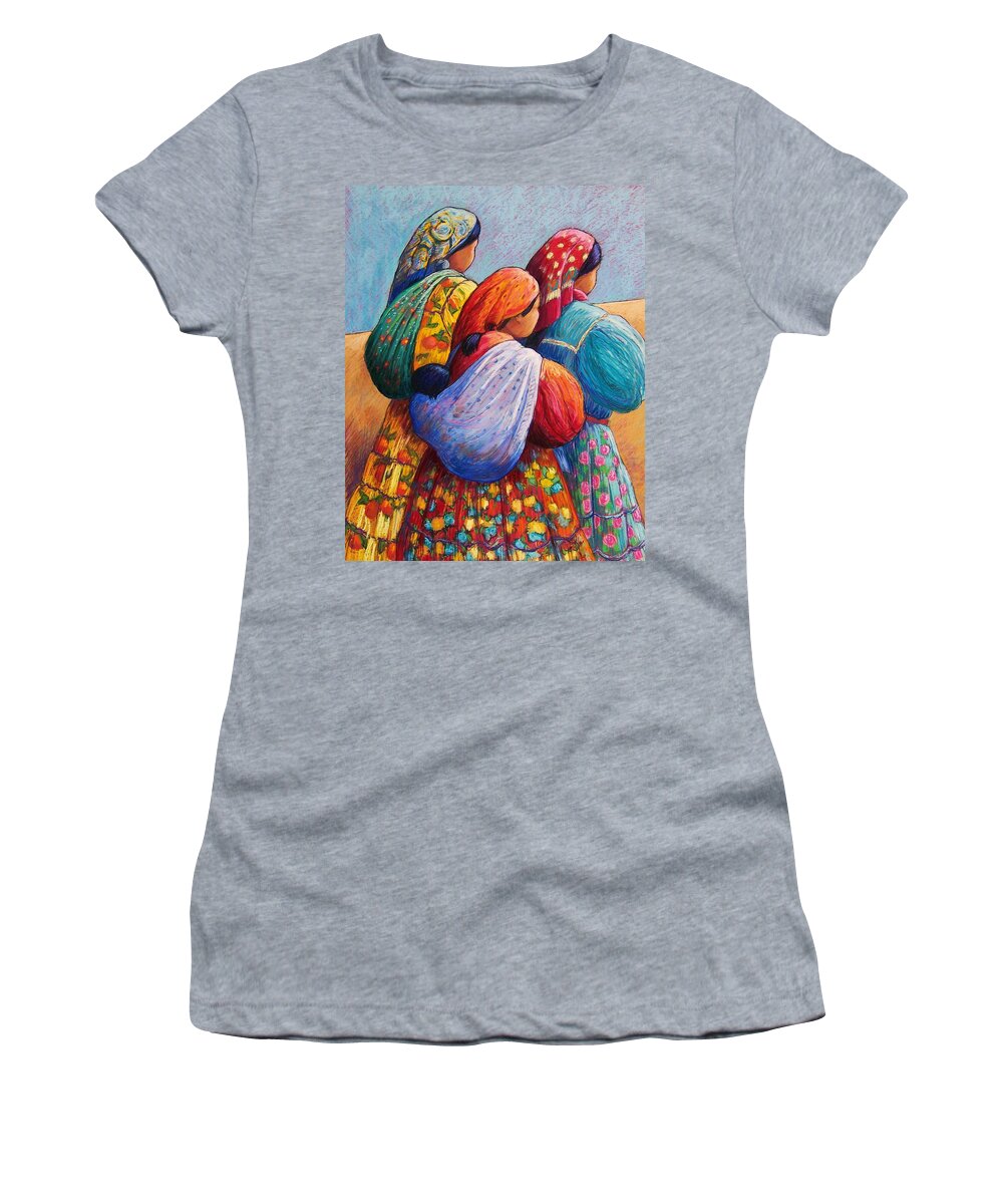 Mexico Women's T-Shirt featuring the pastel Tarahumara Women by Candy Mayer