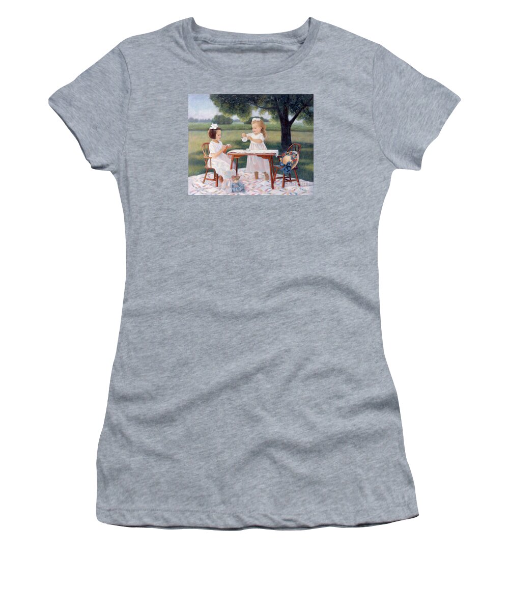 Tea Party Women's T-Shirt featuring the pastel Tea Party by Nancy Lee Moran