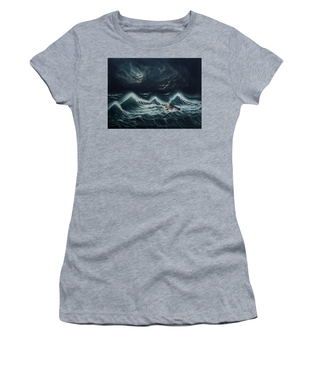 Nesli Women's T-Shirt featuring the painting Tempest by Neslihan Ergul Colley
