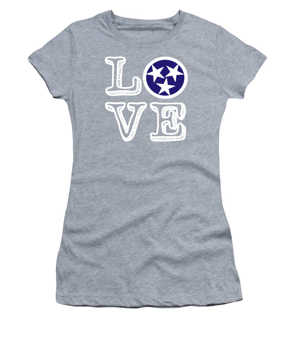Tennessee Women's T-Shirt featuring the digital art Tennessee Flag Love by Heather Applegate
