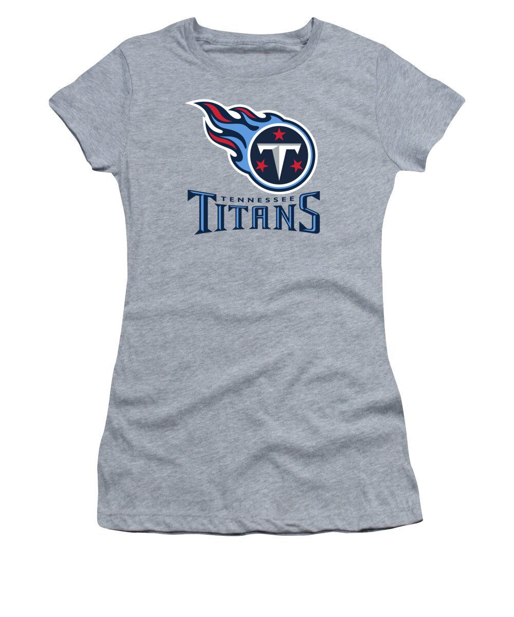 Tennessee Titans Women's T-Shirt featuring the mixed media Tennessee Titans on an abraded steel texture by Movie Poster Prints