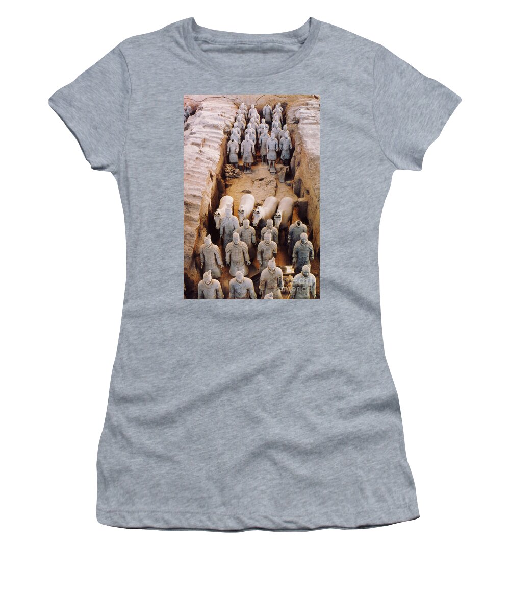 Terracotta Army Women's T-Shirt featuring the photograph Terracotta Army by Heiko Koehrer-Wagner
