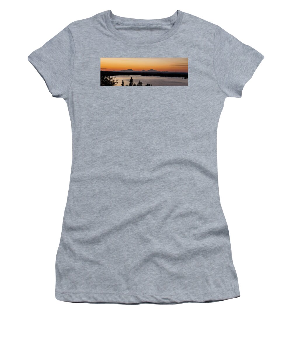 Mckinley Women's T-Shirt featuring the photograph Alaska Range from Big Lake by Kyle Lavey