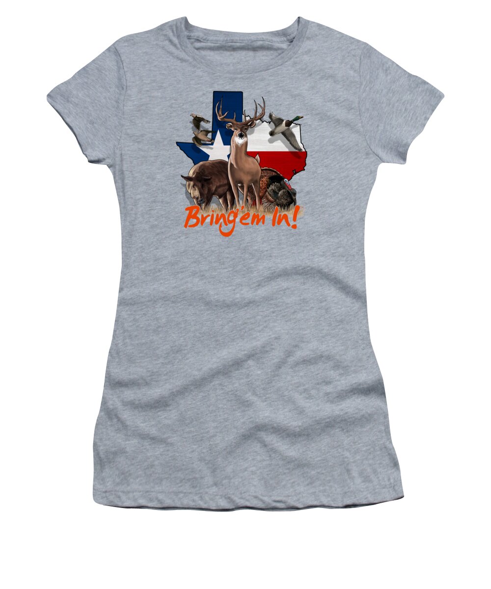 Texas Women's T-Shirt featuring the digital art Texas Total Package by Kevin Putman