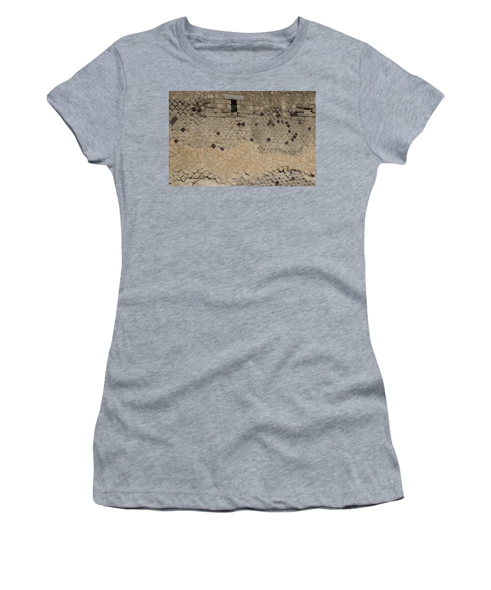 Stone Women's T-Shirt featuring the photograph Textural Antiquities Herculaneum Wall One by Laura Davis