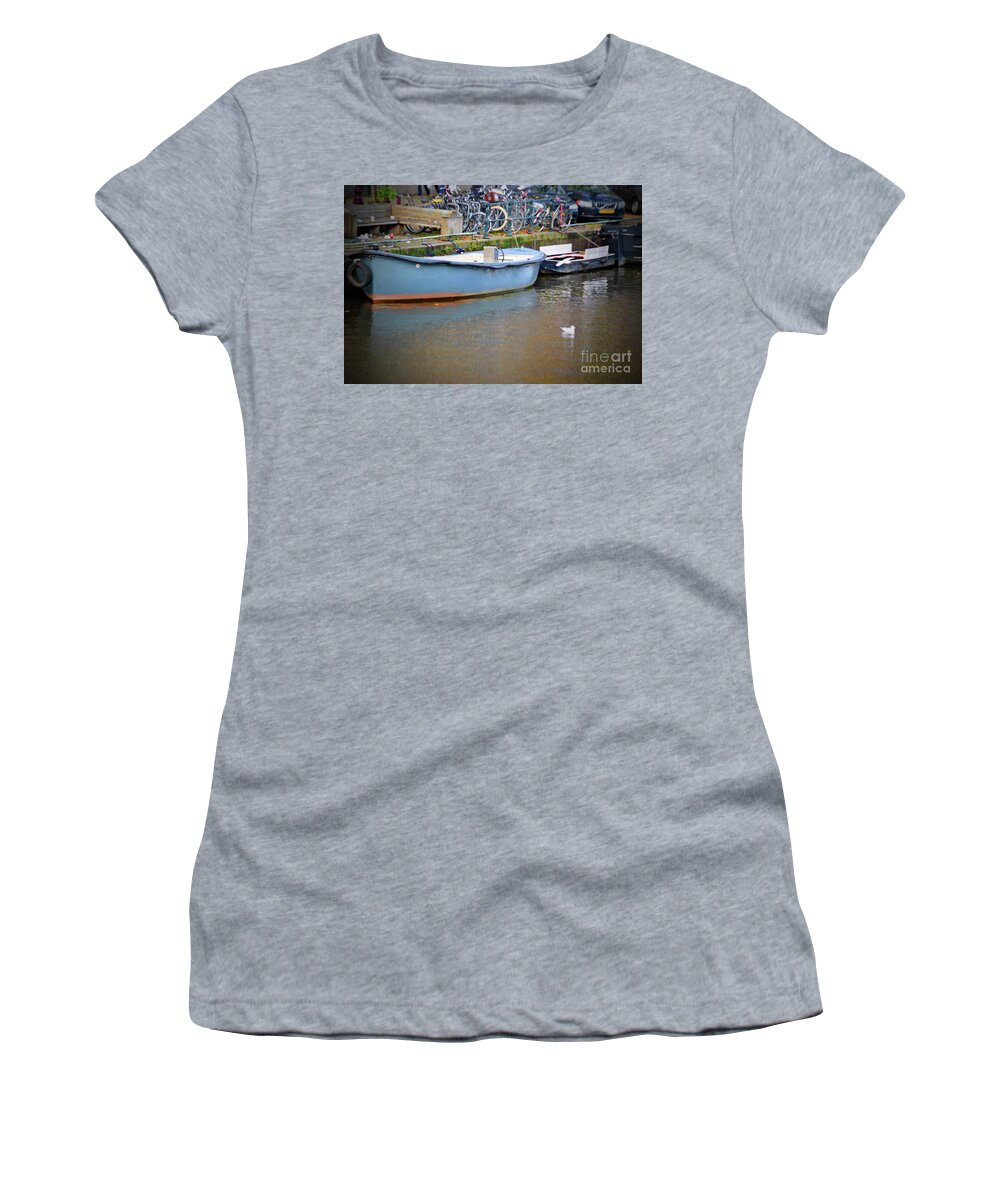 Amsterdam Women's T-Shirt featuring the photograph The Baby Blue Boat by Jost Houk
