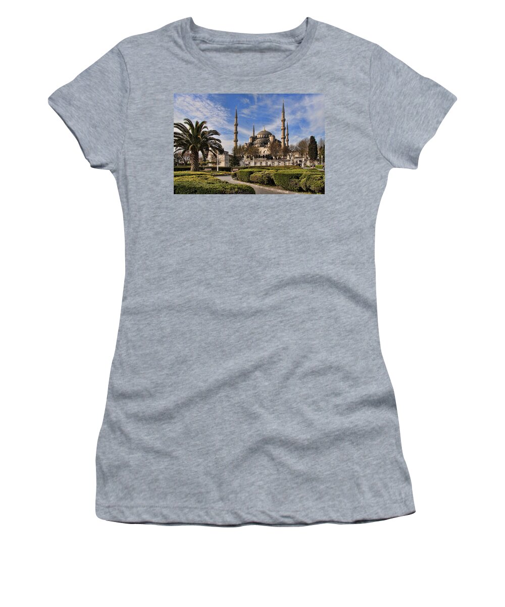 Turkey Women's T-Shirt featuring the photograph The Blue Mosque in Istanbul Turkey by David Smith