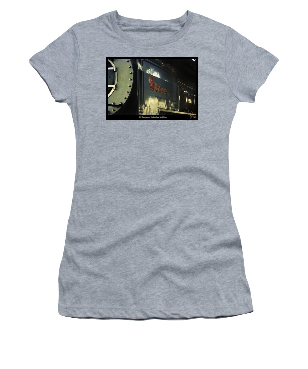 Steam Train. Locomotive Women's T-Shirt featuring the digital art The Braamfontein by Vincent Franco