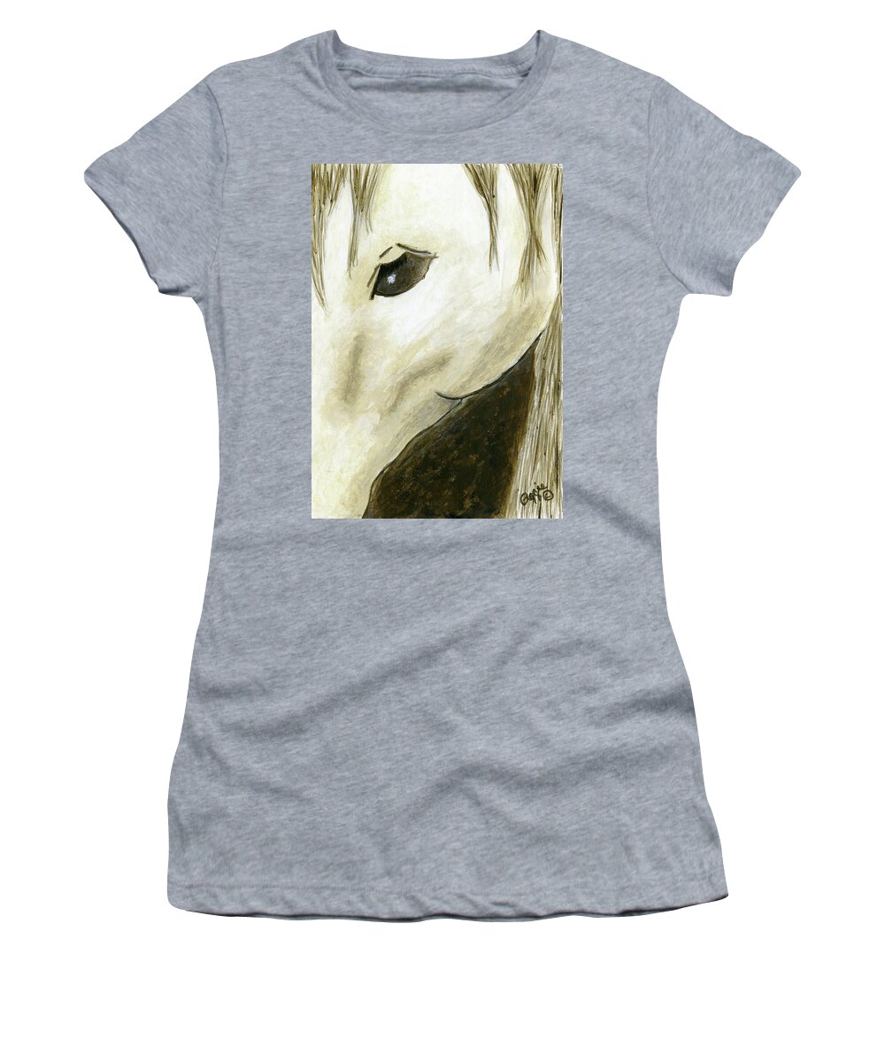 Horse Women's T-Shirt featuring the painting The Brown Horse by Stephanie Agliano