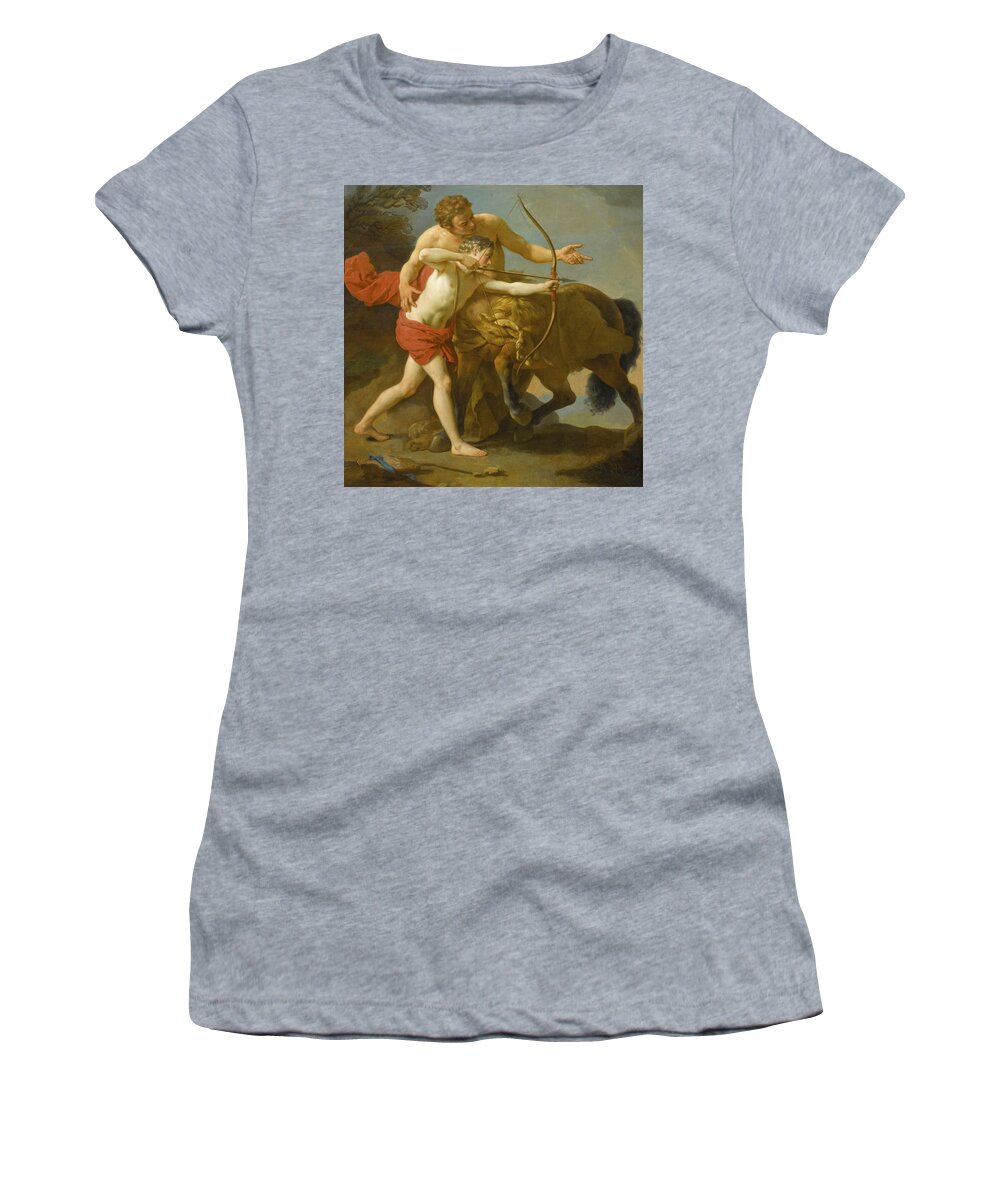 Louis-jean-francois Lagrenee Women's T-Shirt featuring the painting The Centaur Chiron instructing Achilles by Louis-Jean-Francois Lagrenee