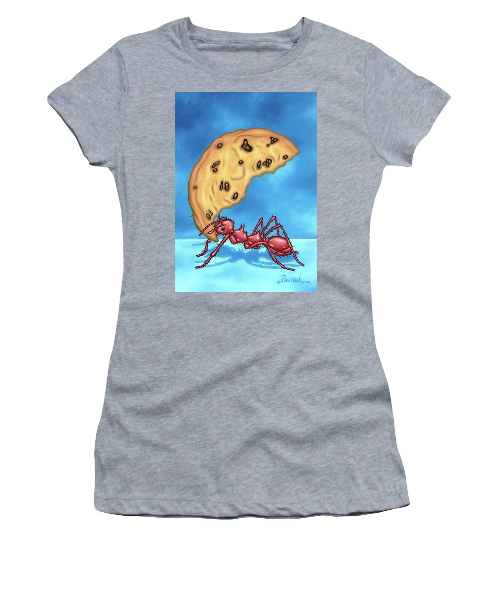  Women's T-Shirt featuring the painting The Cookie Cutter Ant by Paxton Mobley