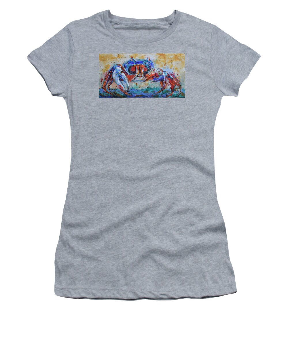 Crab Women's T-Shirt featuring the painting The Crab by Jyotika Shroff