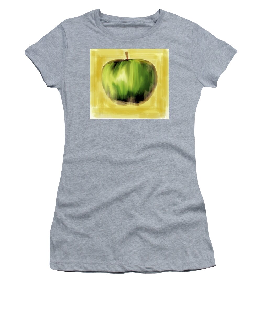 Apple Women's T-Shirt featuring the painting The Creative Apple by Iconic Images Art Gallery David Pucciarelli