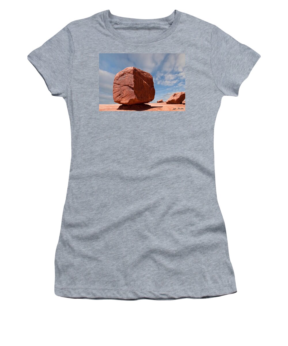 Arid Climate Women's T-Shirt featuring the photograph The Cube at Monument Valley by Jeff Goulden