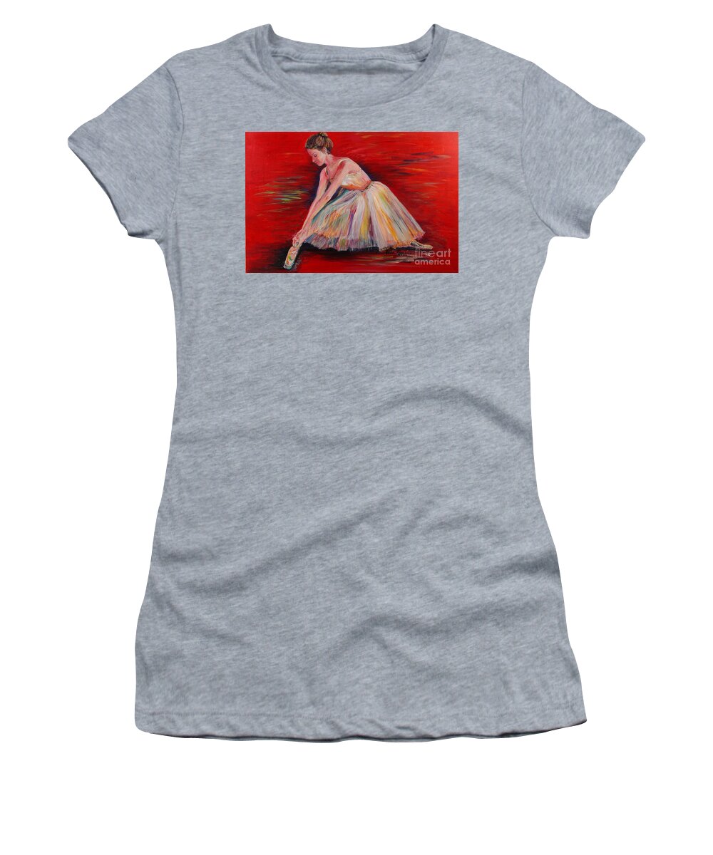 Dancer Women's T-Shirt featuring the painting The Dancer by Nadine Rippelmeyer