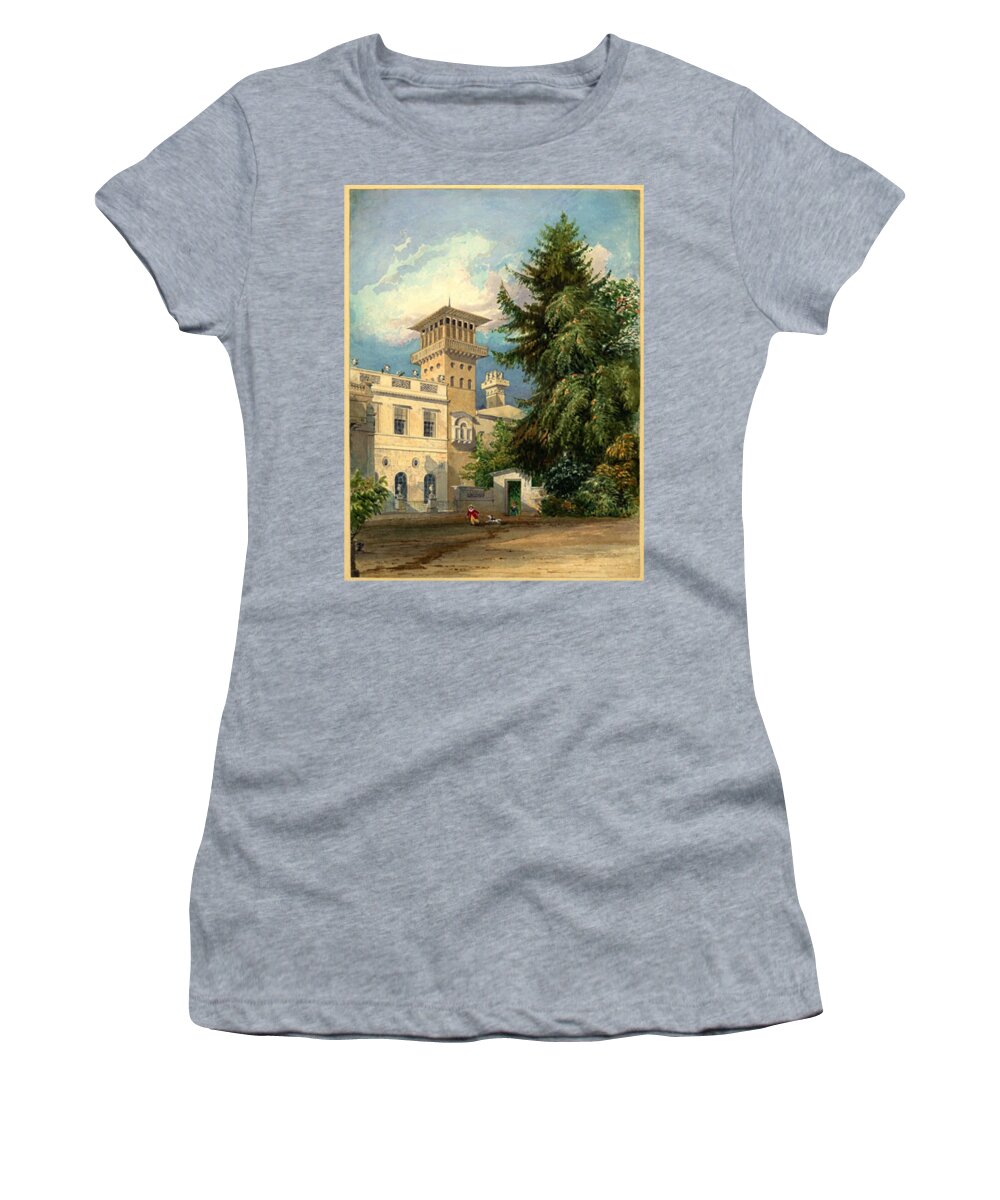 William Henry Bartlett (1809�54). The Deepdene Women's T-Shirt featuring the painting The Deepdene Entrance Court by MotionAge Designs