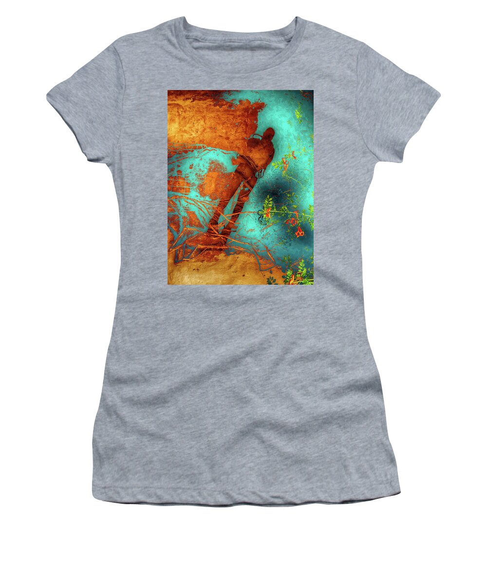 Diver Women's T-Shirt featuring the photograph The diver in orange by Gabi Hampe