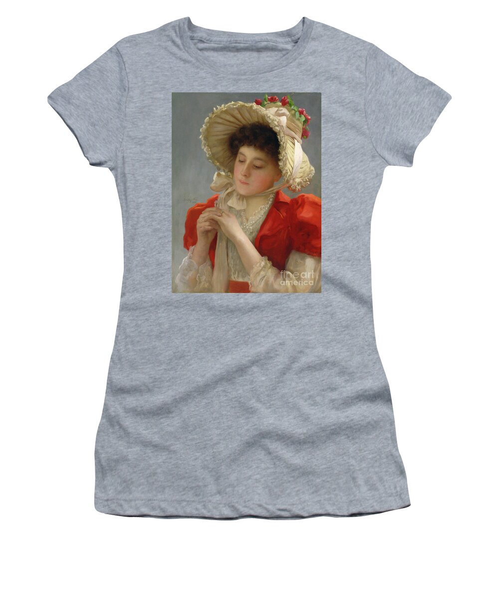 The Engagement Ring Women's T-Shirt featuring the painting The Engagement Ring by John Shirley Fox