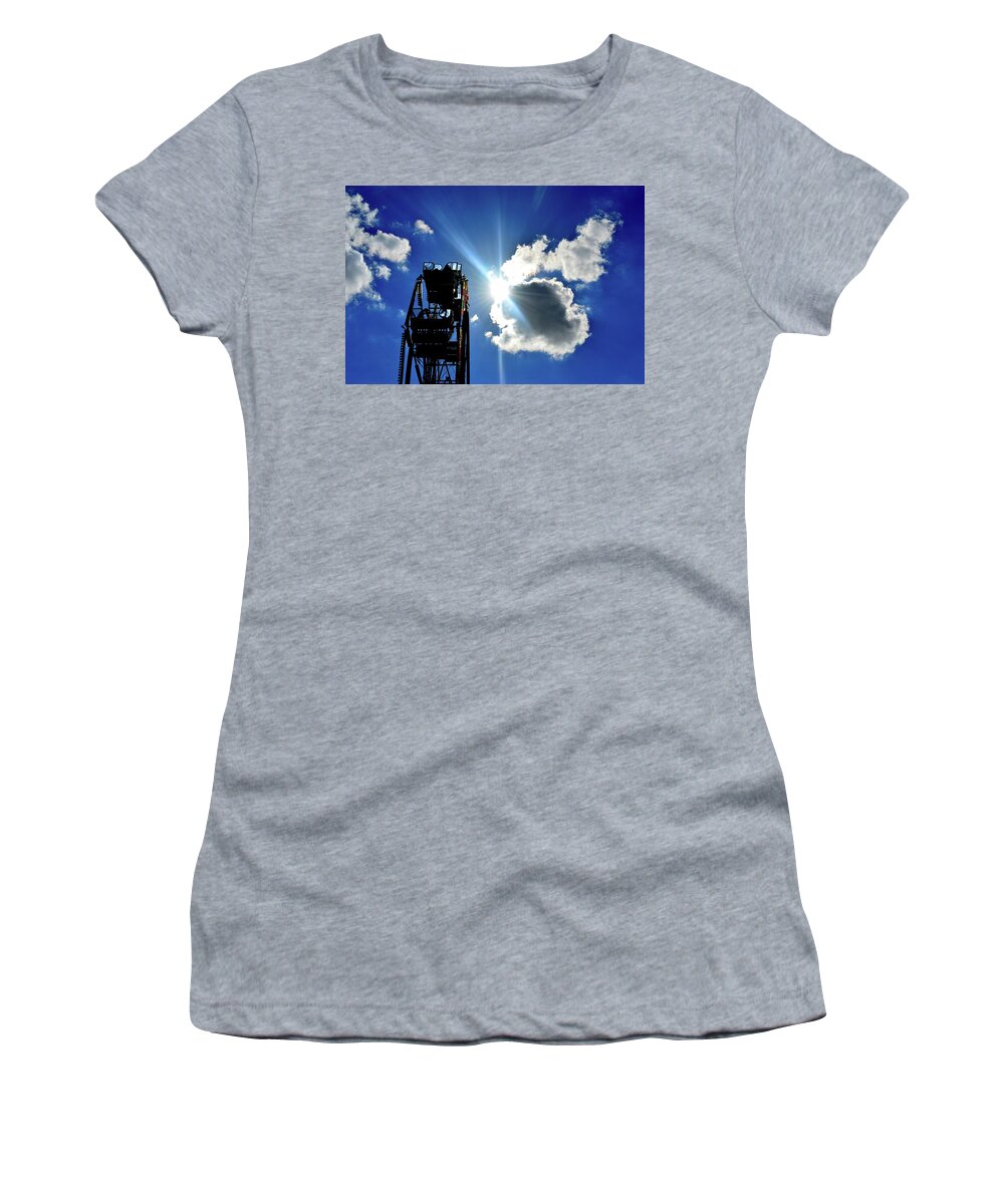 Abstract Women's T-Shirt featuring the photograph The Ferris Wheel by Lyle Crump