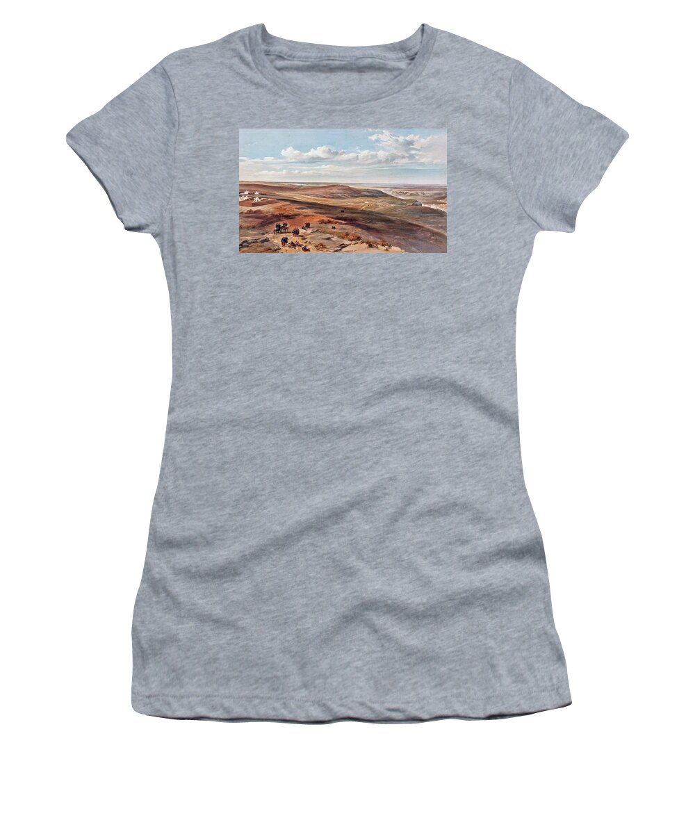 William Simpson - The Field Of Inkermann Women's T-Shirt featuring the painting The Field of Inkermann by MotionAge Designs