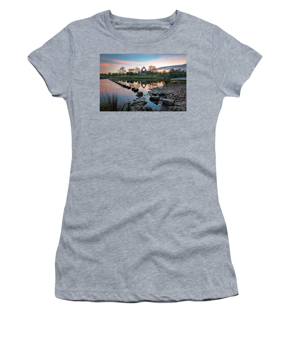 Bolton Abbey Women's T-Shirt featuring the photograph The first sunset in May by Mariusz Talarek