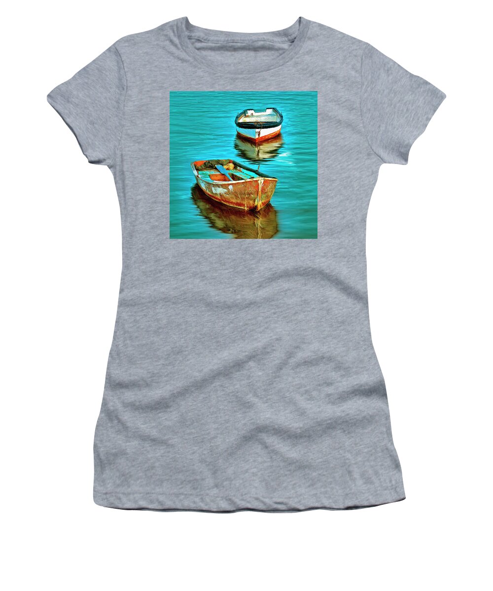 Boats Women's T-Shirt featuring the painting The Fleet by Dominic Piperata