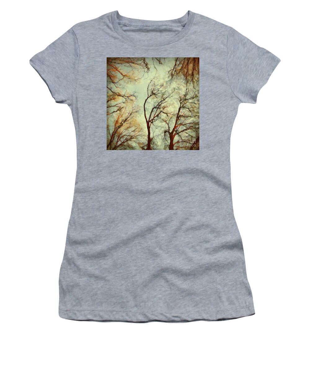 Landscape Women's T-Shirt featuring the painting The Forest by Dimitar Hristov