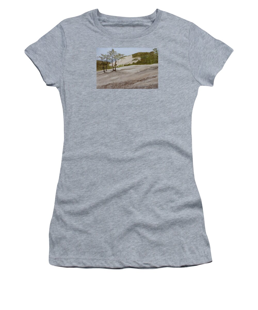 Stone Mountain Women's T-Shirt featuring the painting The Four Sisters by Joel Deutsch